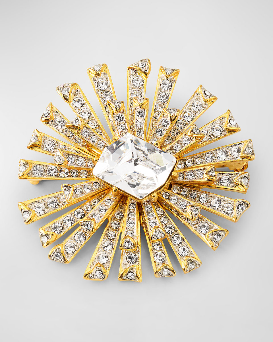 Crystal Center Starburst Pin