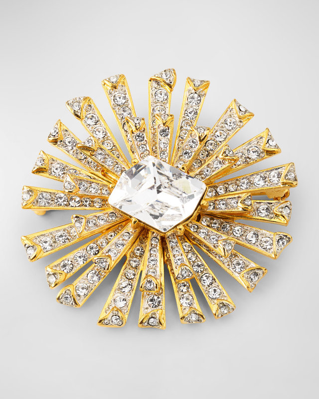 Crystal Center Starburst Pin