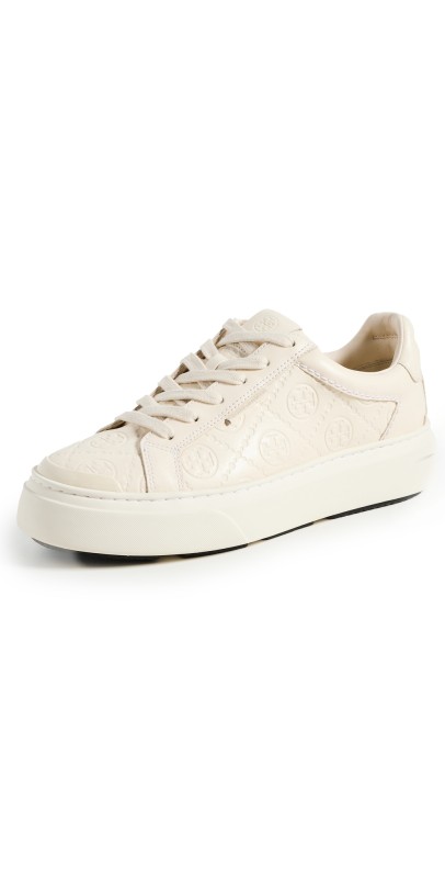 Tory Burch T Monogram Ladybug Sneakers Light Cream