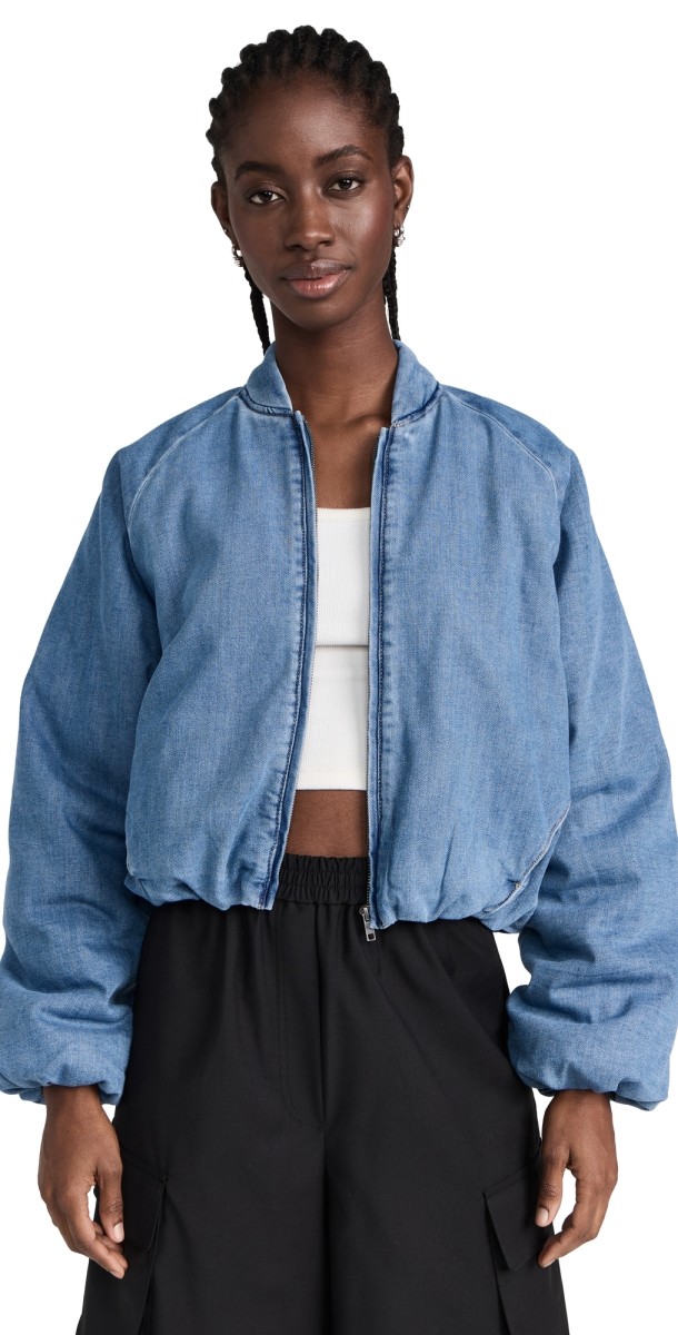 AFRM Billie Padded Bomber Jacket South Pacific Wash