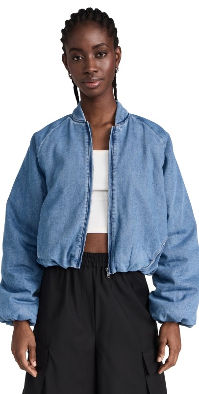 AFRM Billie Padded Bomber Jacket South Pacific Wash
