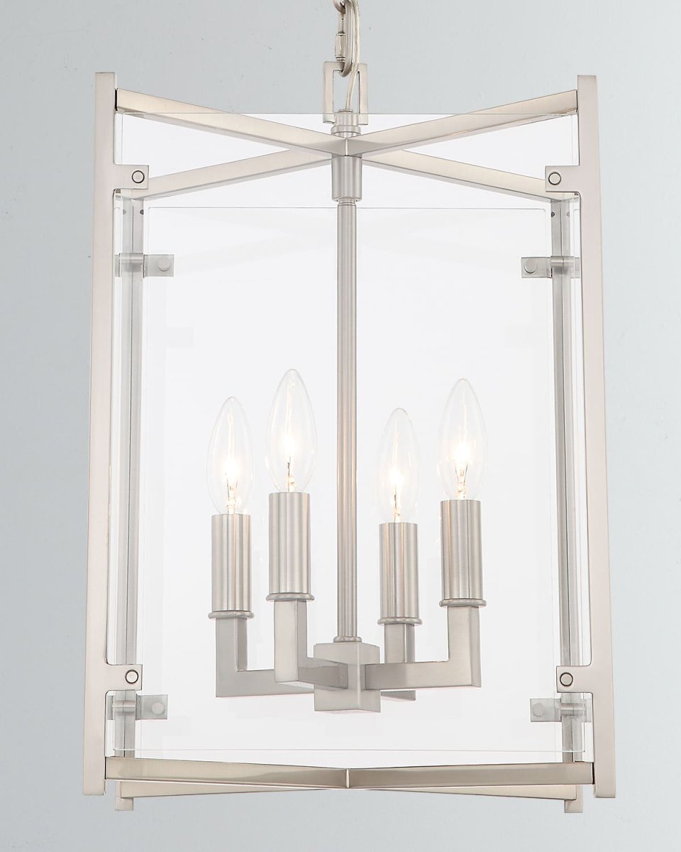 Danbury 4-Light Brushed Nickel Chandelier, 13.75"T