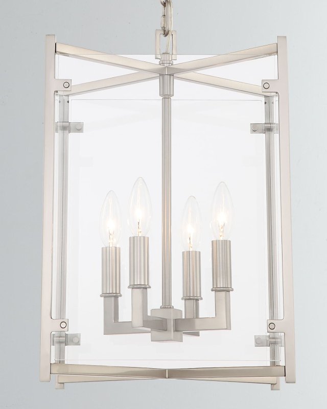 Danbury 4-Light Brushed Nickel Chandelier, 13.75"T