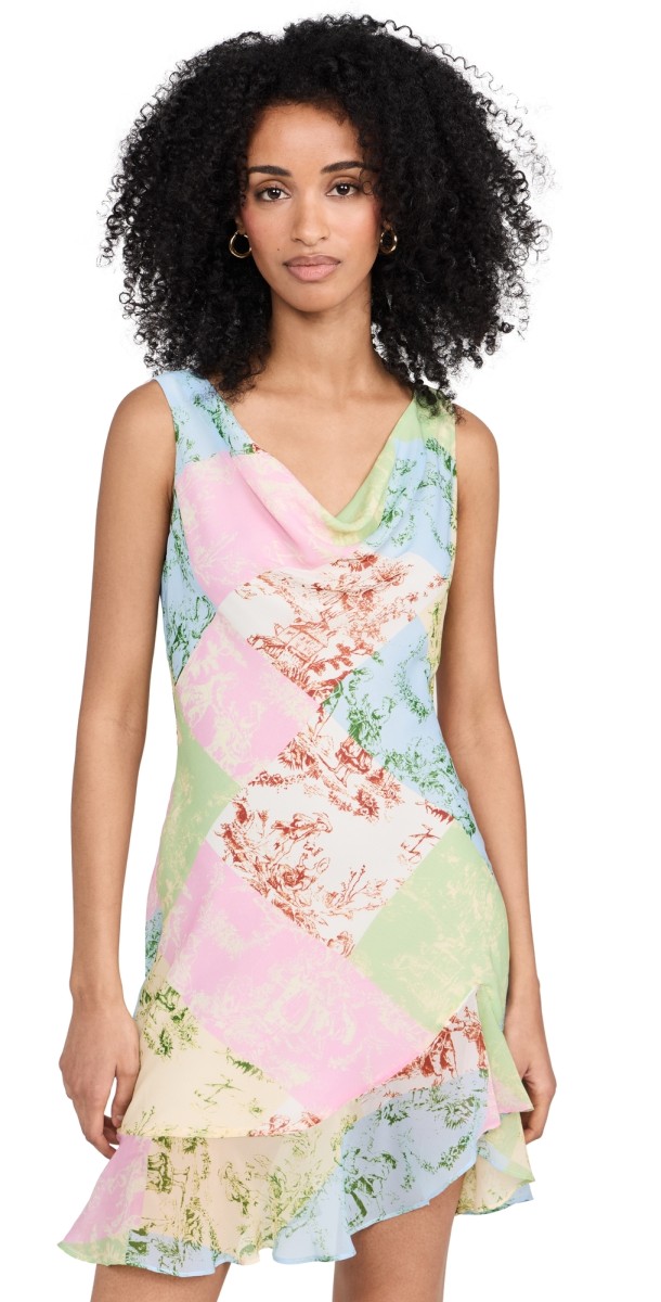 KITRI Roberta Chiffon Mini Dress Patched Toile De Juoy