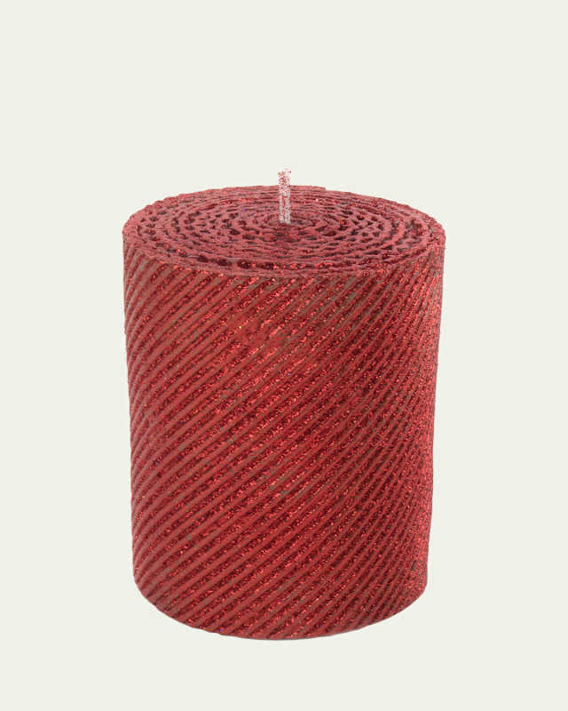 Red Shimmer Pillar Candle
