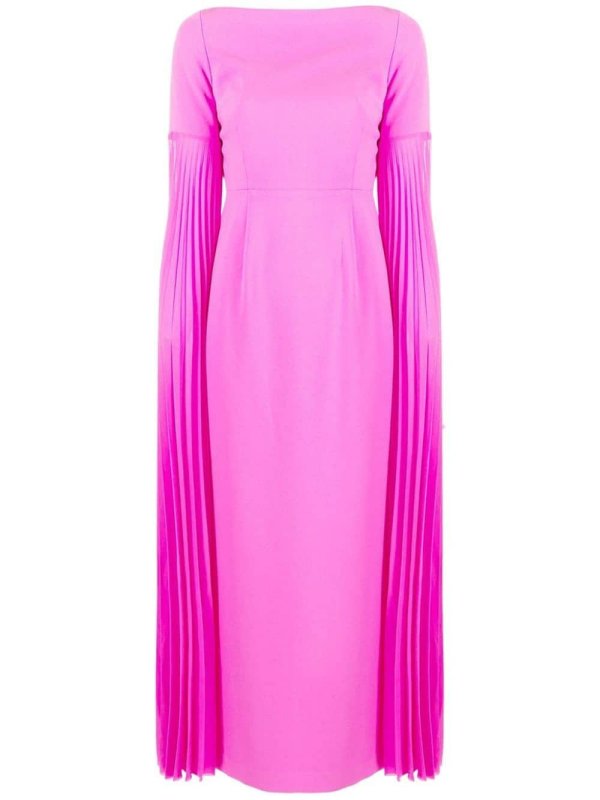 Grace pleated-sleeve gown