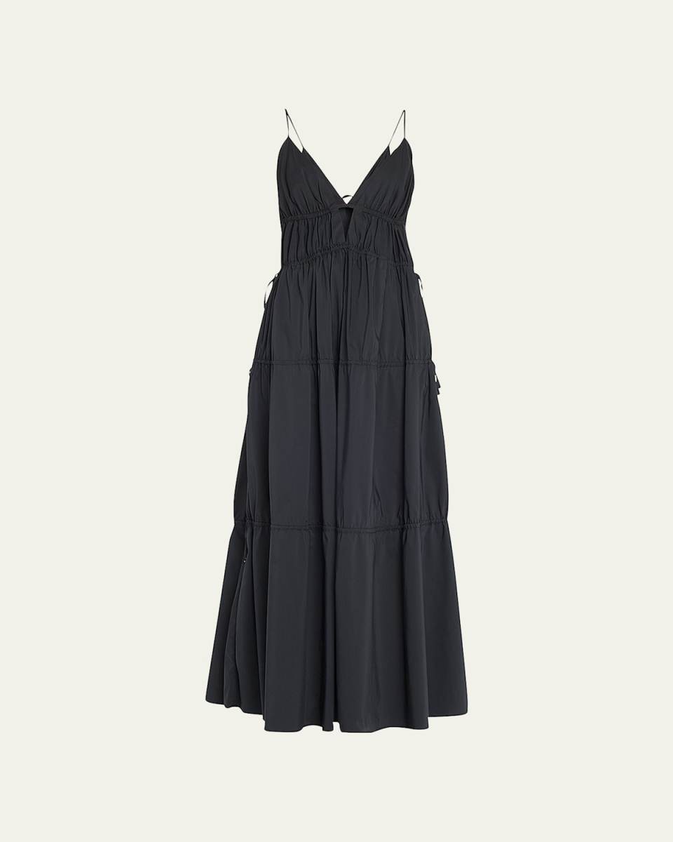 April Ring Cutout Maxi Shirtdress