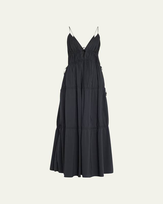 April Ring Cutout Maxi Shirtdress