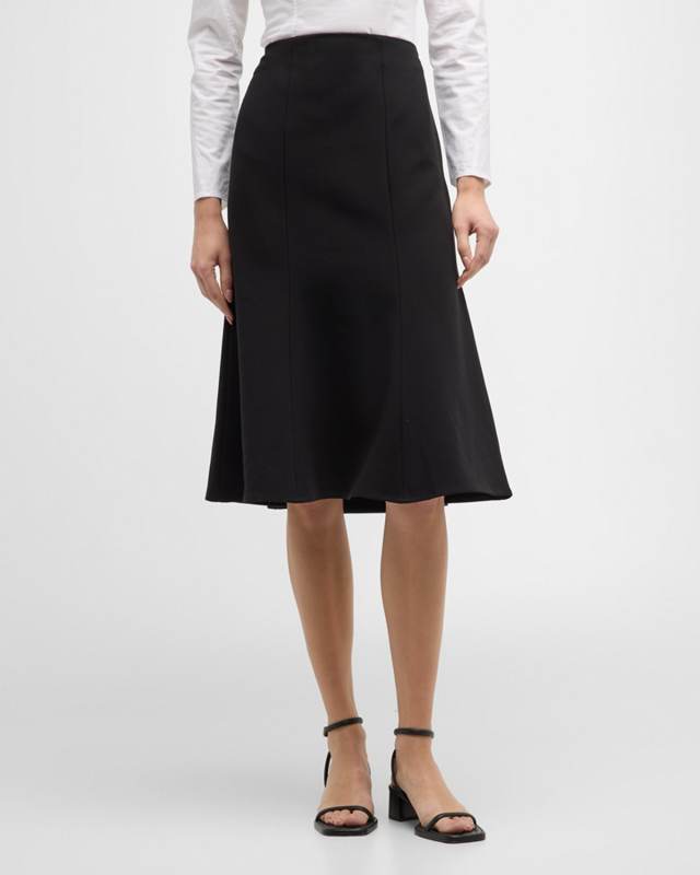 Atlee Multi-Seamed A-Line Midi Skirt