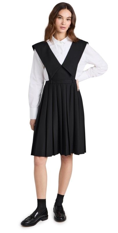 Sandy Liang Alps Pinafore Dress Black