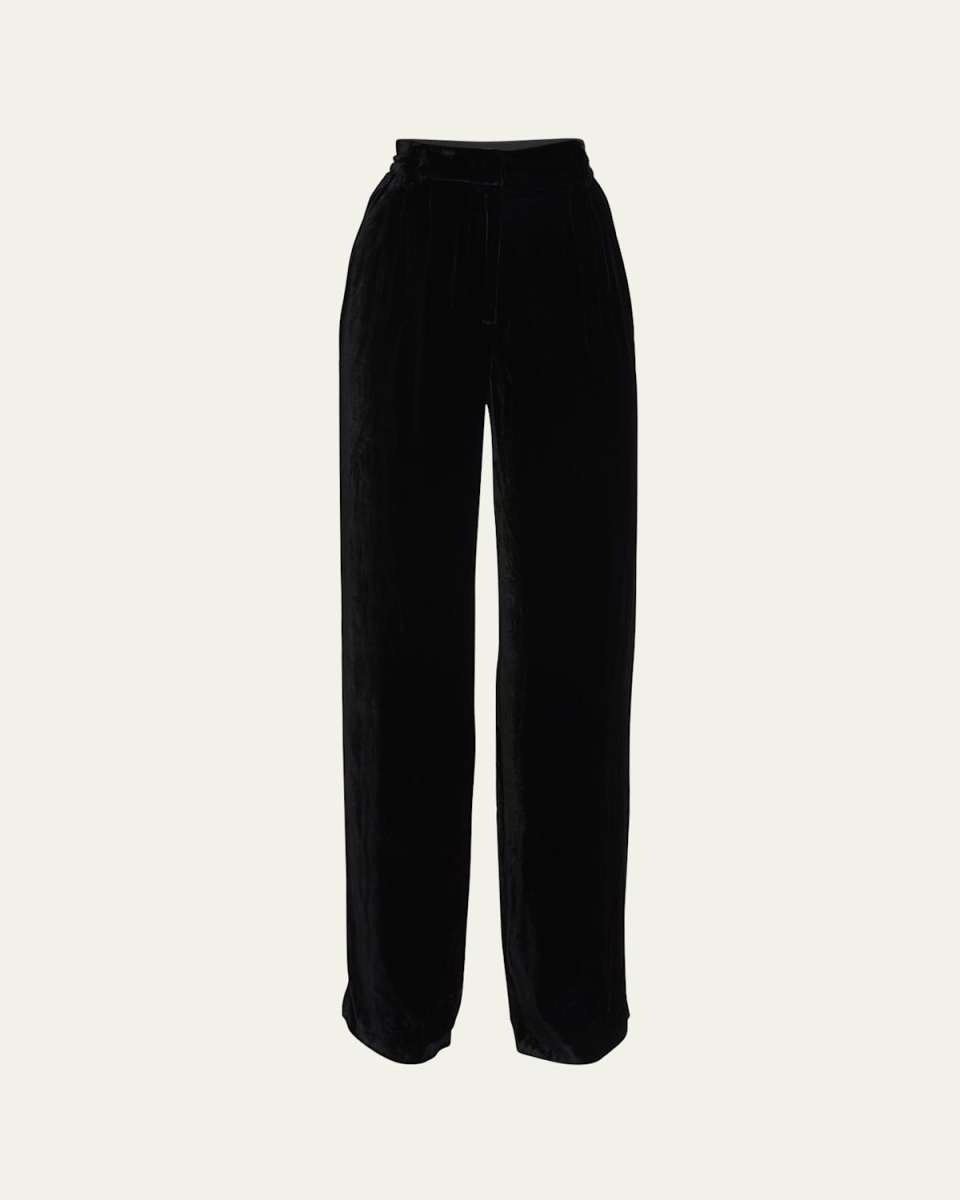 Veronica High Rise Silk-Velvet Wide-Leg Pants
