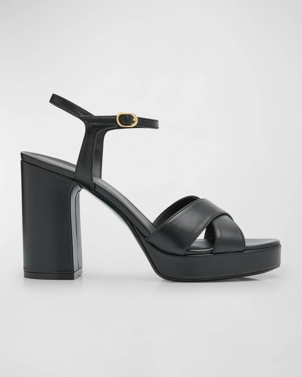 Dayna Leather Crisscross Platform Sandals
