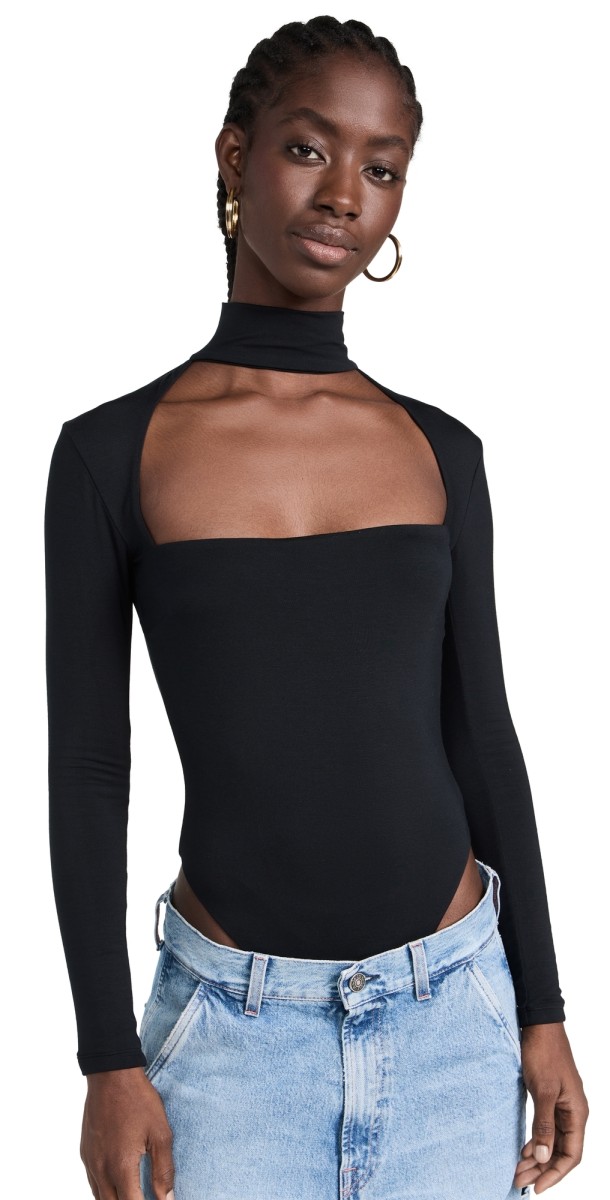 SER. O.YA Odessa Thong Bodysuit Black