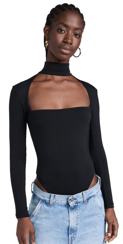 SER. O.YA Odessa Thong Bodysuit Black
