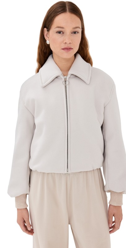 Acne Studios Owella Wool Felt Bomber Jacket Faded Grey