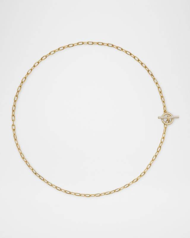 Madison Chain Necklace with Diamonds in 18K Gold, 3mm, 16"L