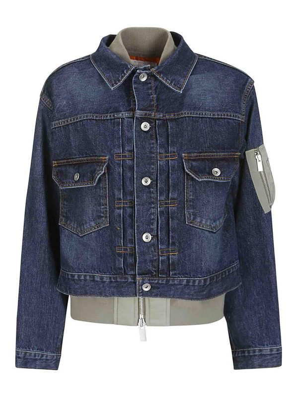 Sacai Veste En Jean - Foncé Délavé