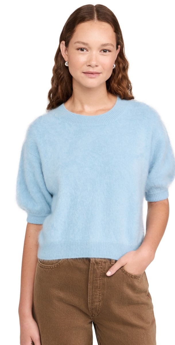 LISA YANG Juniper Sweater Powder Blue Brushed