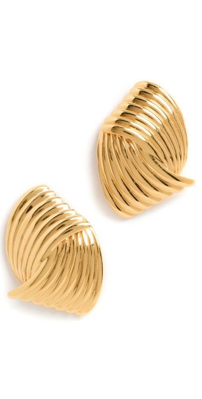 Aureum Vienna Textured Intersecting Earrings Gold