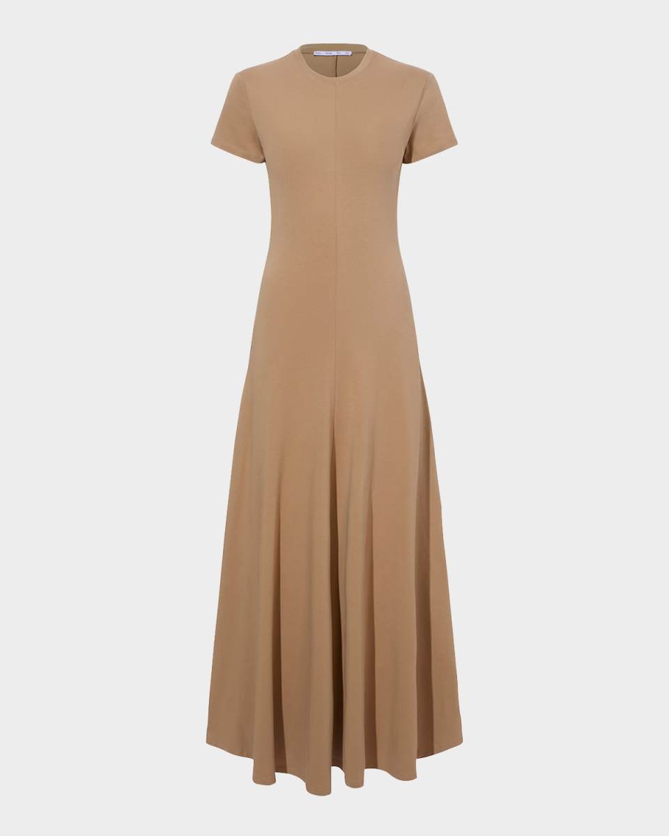 Noelle Short-Sleeve Jersey Maxi Dress