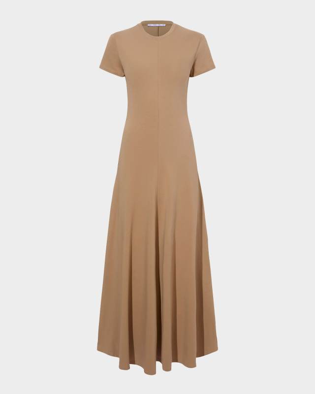 Noelle Short-Sleeve Jersey Maxi Dress