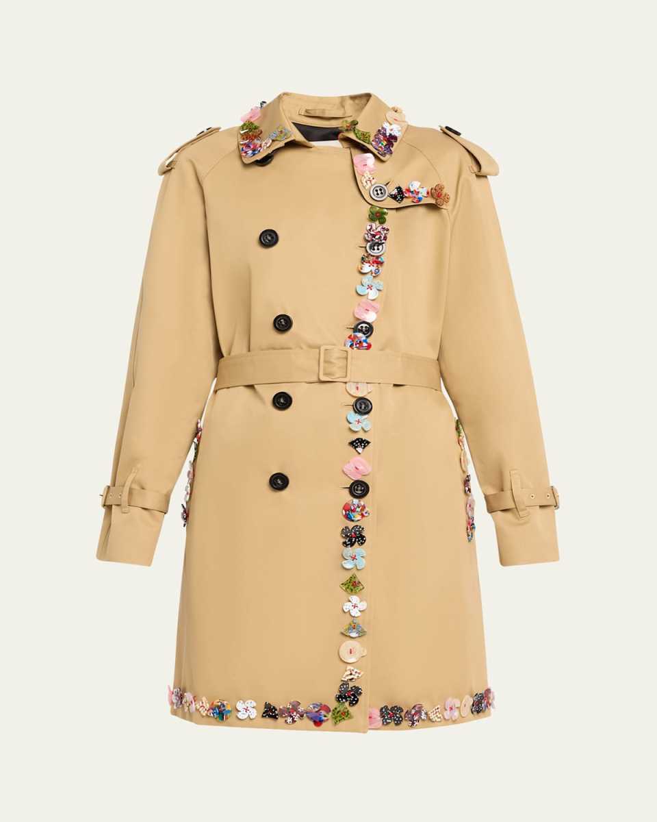 Button Town Belted Trench Coat