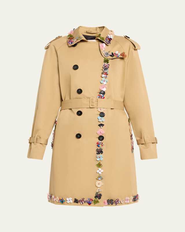 Button Town Belted Trench Coat