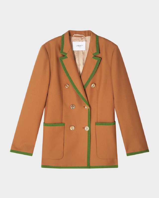 Cordelia Double-Breasted Grosgrain Blazer