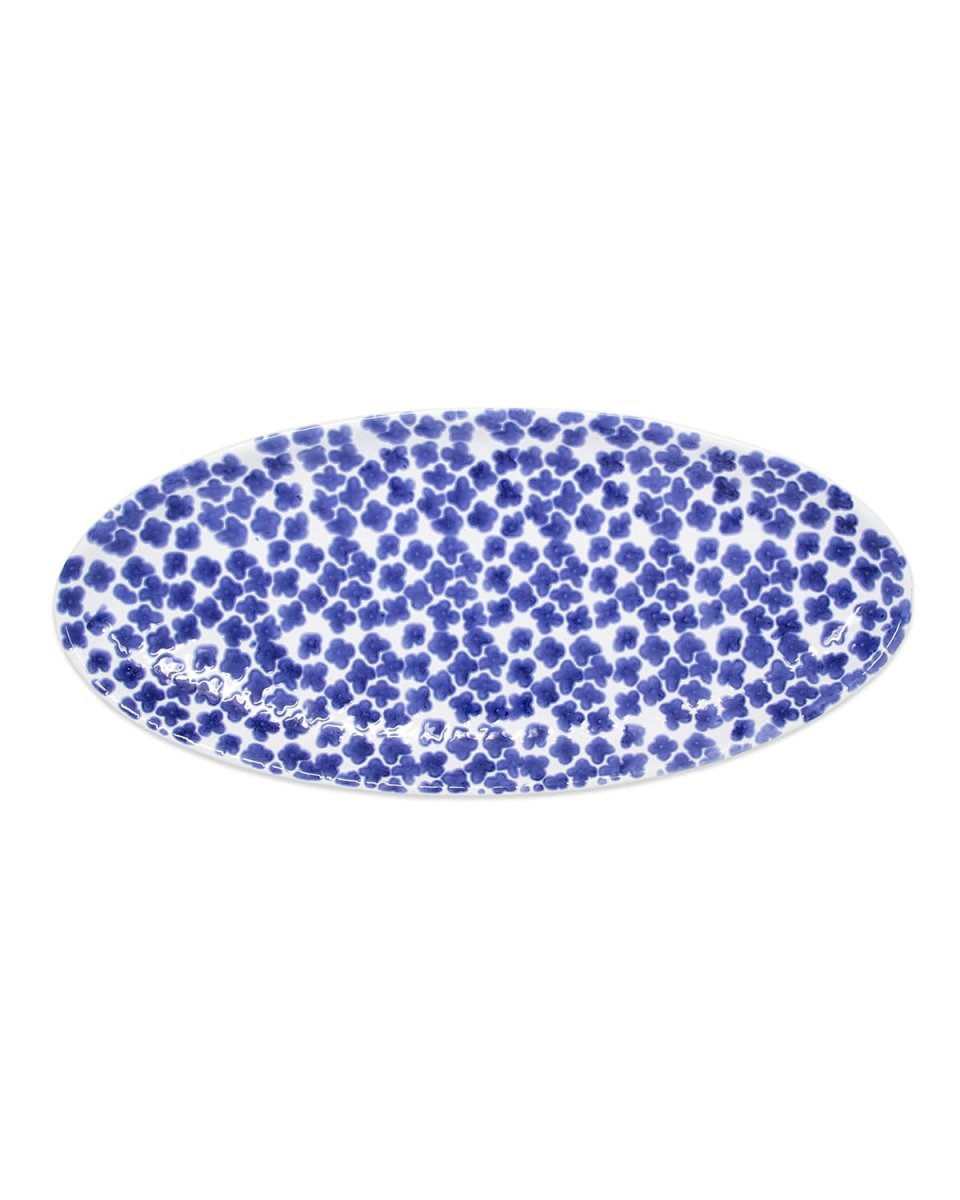 Santorini Flower Narrow Oval Platter