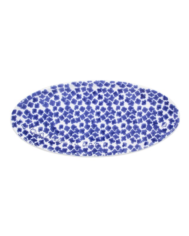 Santorini Flower Narrow Oval Platter