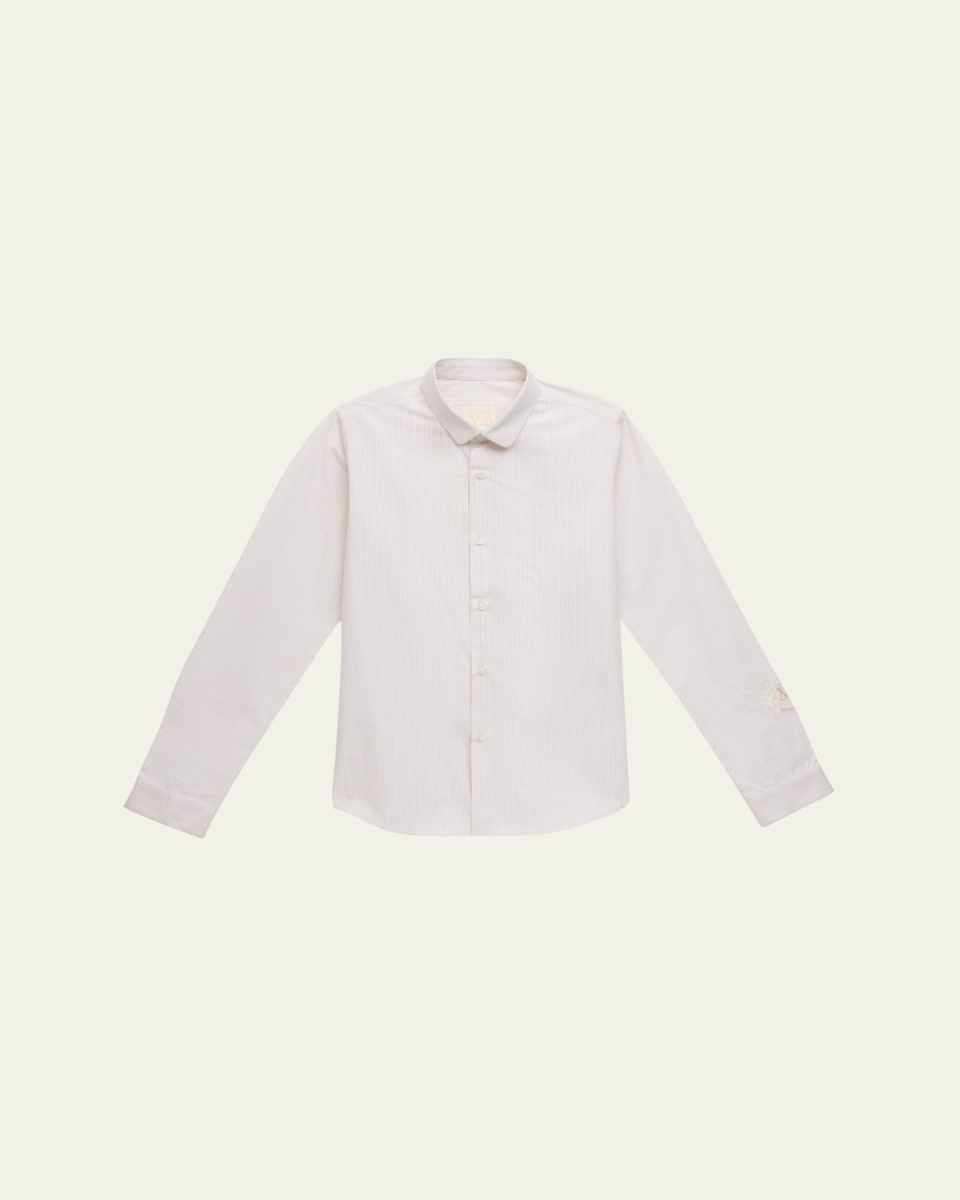 Boy's Duke Striped Button Down Shirt, Size 2-10