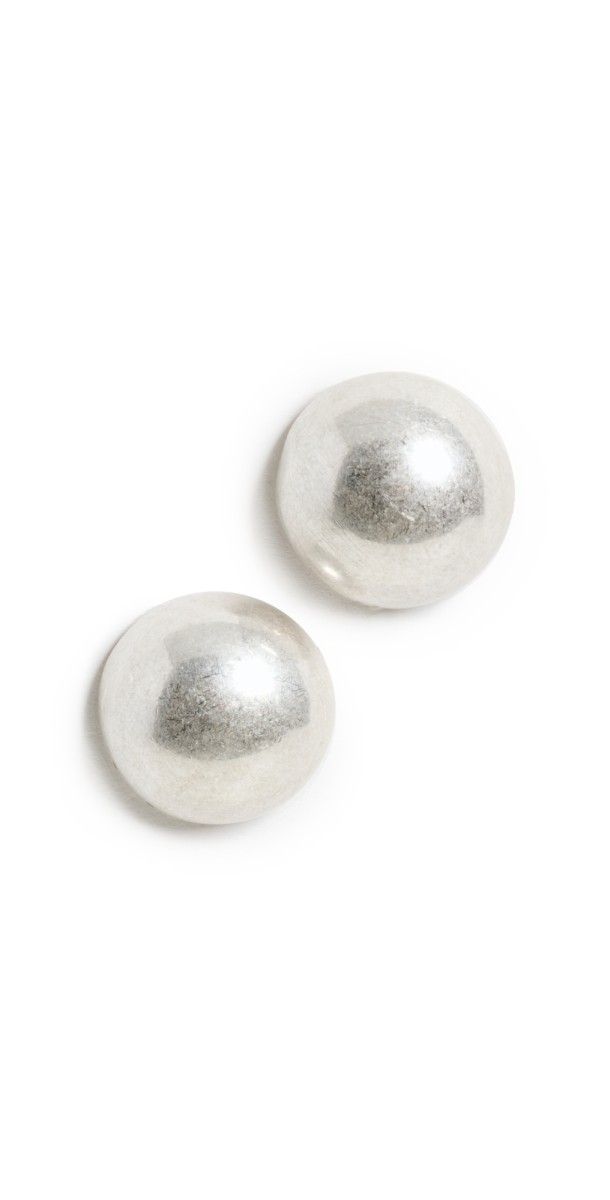 Clare V. Dome Stud Earrings Silver