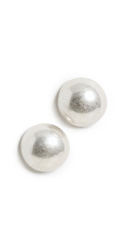 Clare V. Dome Stud Earrings Silver