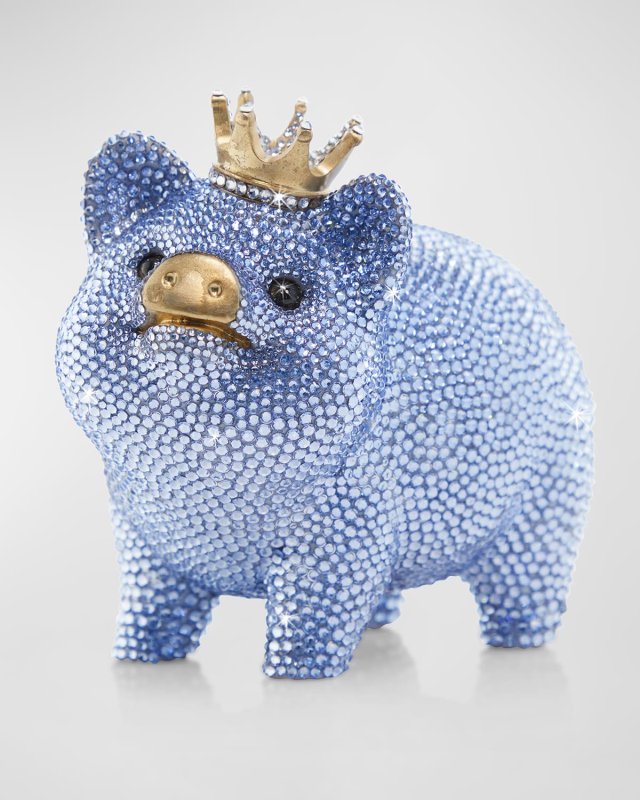 Baby Blue Piggy Bank w/ Crown