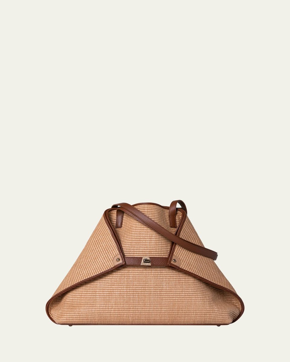 Ai Medium Bicolor Raffia Tote Bag