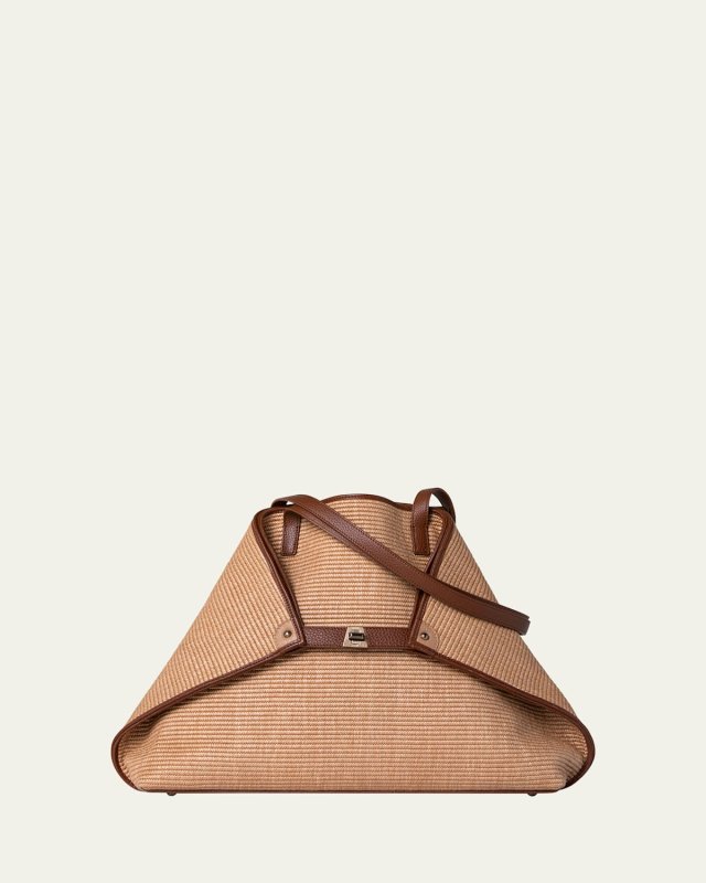 Ai Medium Bicolor Raffia Tote Bag