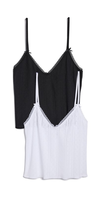 COUCOU The Cami 2 Pack White/Black