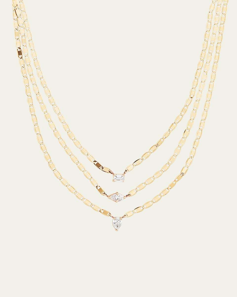 14K Yellow Gold Malibu Multi Fancies Diamond Layering Necklace, 16"L