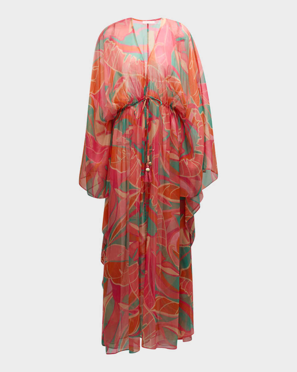 Palm Printed Austin Caftan Coverup