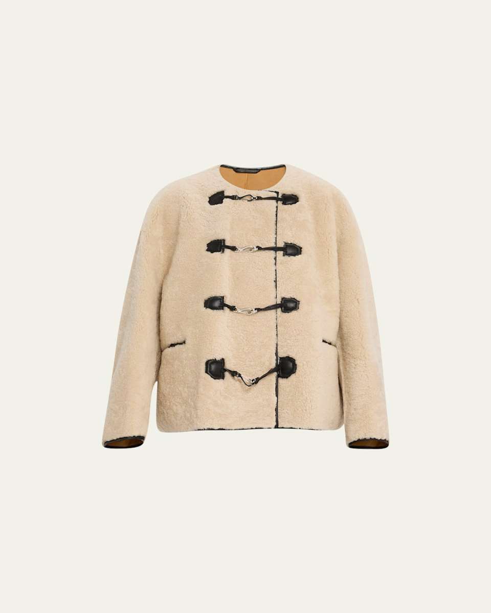 Sheep Shearling Clasp Single-Breasted Teddy Jacket