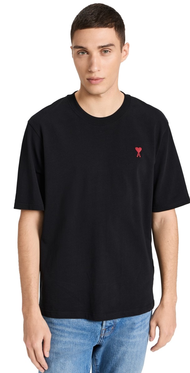 AMI Red AMI De Coeur Unisex T-Shirt Black