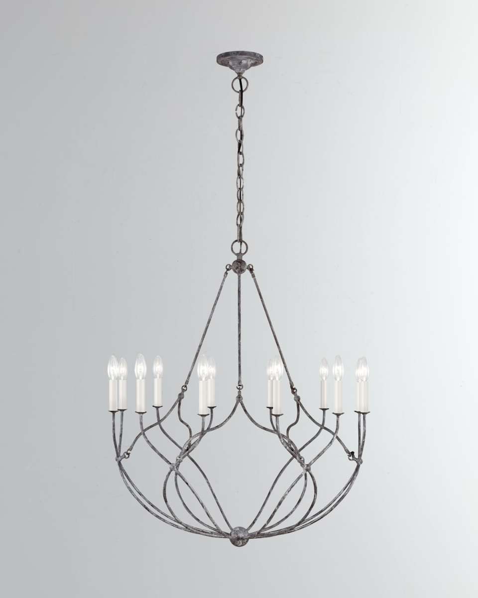 12 - Light Chandelier Richmond Weathered Galvanized By Chapman & Myers