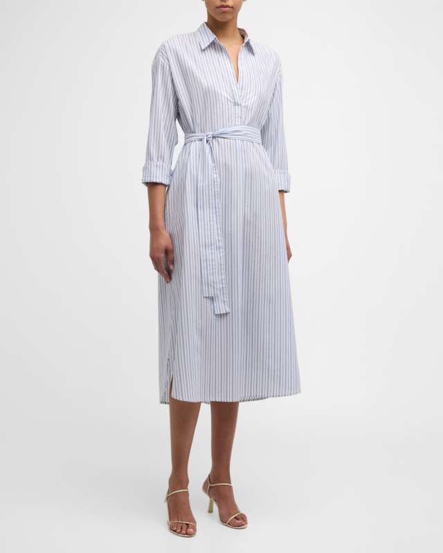 Marlowe Striped Cotton Midi Shirtdress