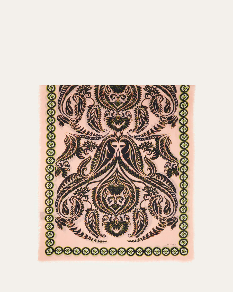 Floral Patterned Silk Scarf