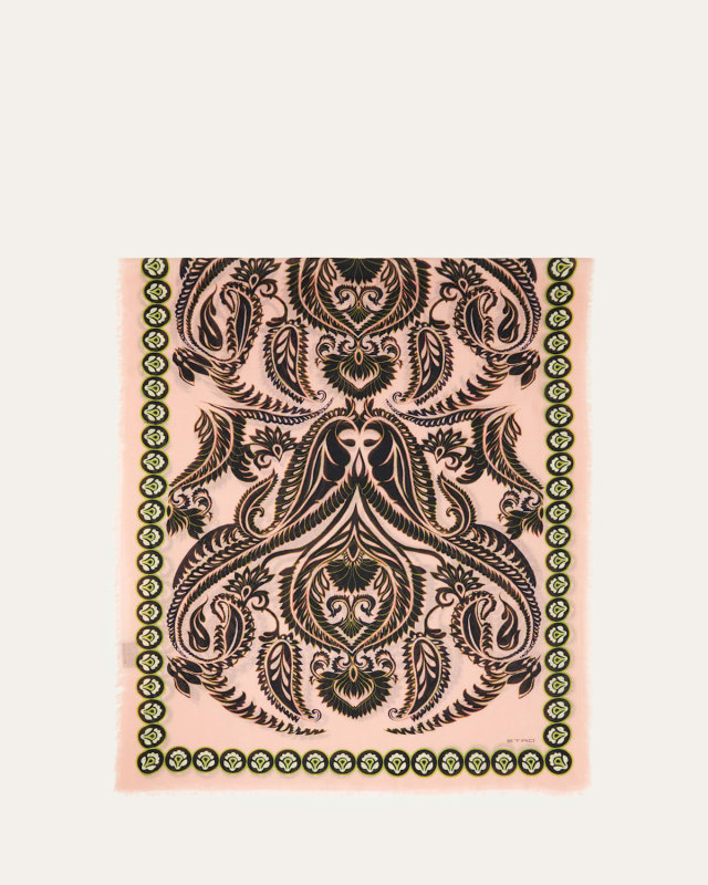 Floral Patterned Silk Scarf