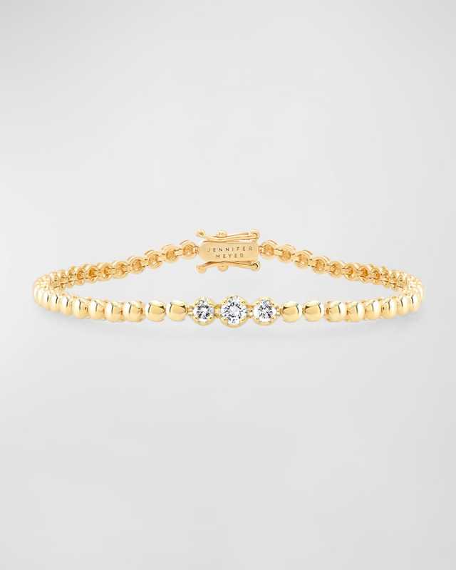 Mini Bezel Tennis Bracelet with 3 Set Diamonds