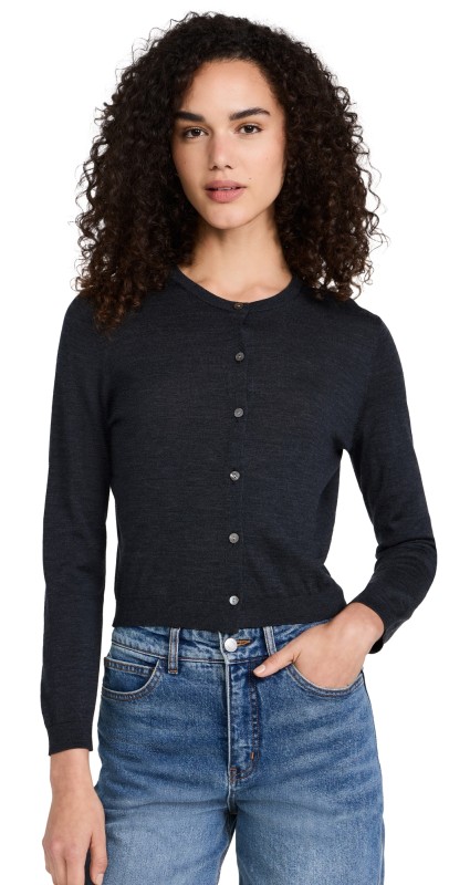Theory Crop Crew Cardigan New Pestle Melange