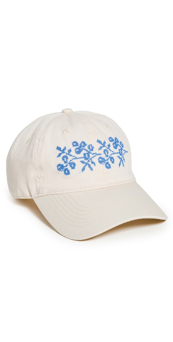 Loeffler Randall Embroidered Baseball Cap Natural/Blu