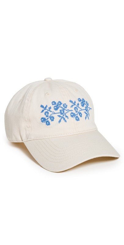 Loeffler Randall Embroidered Baseball Cap Natural/Blu