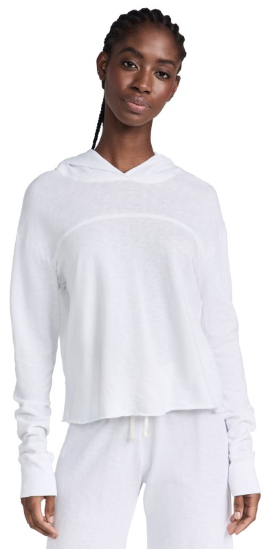 James Perse Hooded Sweat Top White